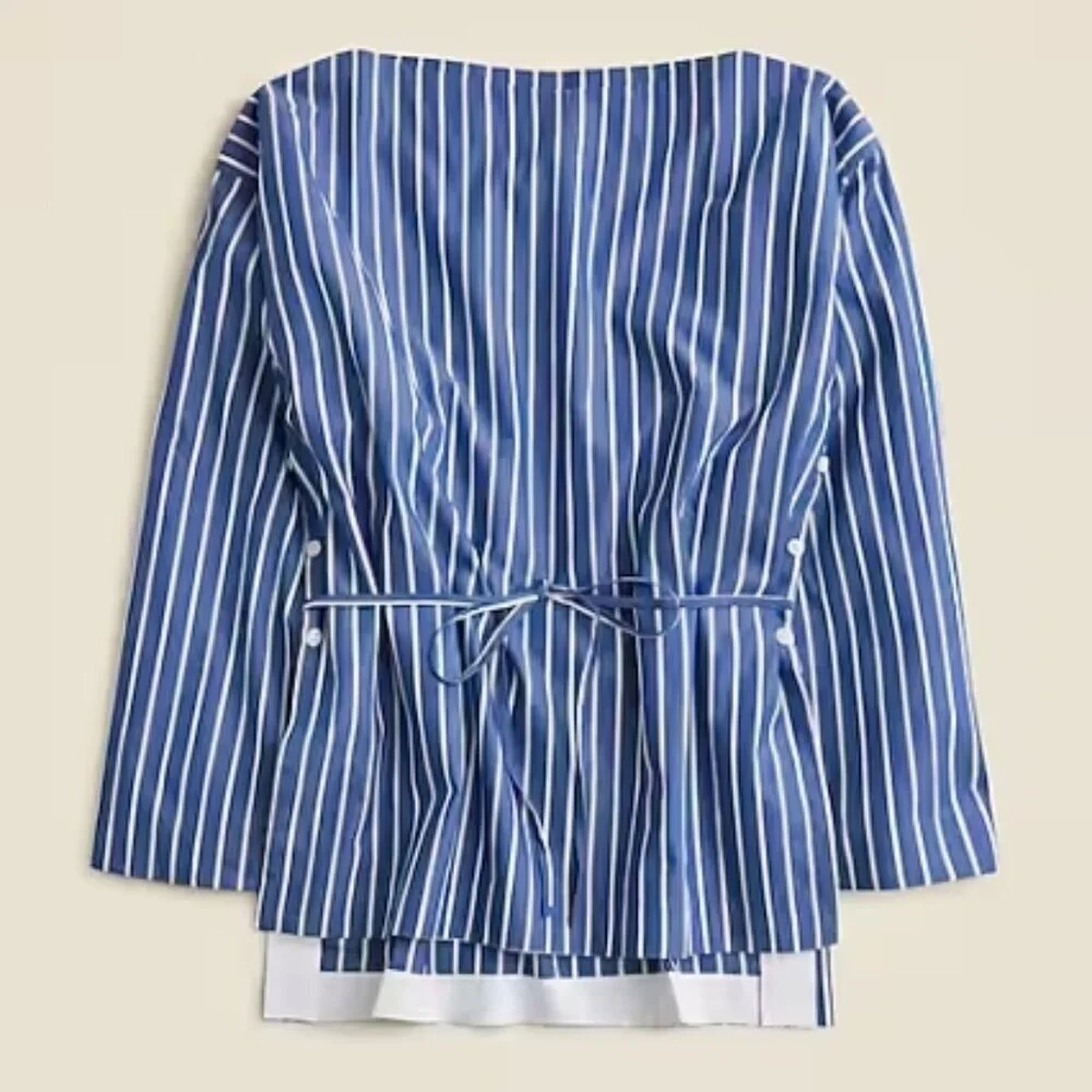 J.Crew Ciel Top – Striped Cotton Poplin – Size Small – NWT